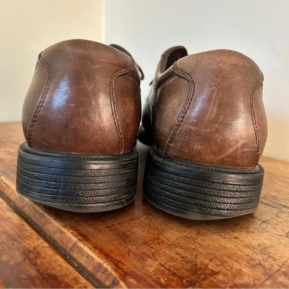 Rockport 10.5 Wide Brown Leather Derby Dress Shoes Classic Business Casual Event